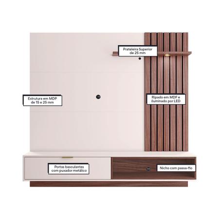 Imagem de Home Suspenso Tocantins 1 Porta e Nicho para TVs até 60 Polegadas com LED Colibri