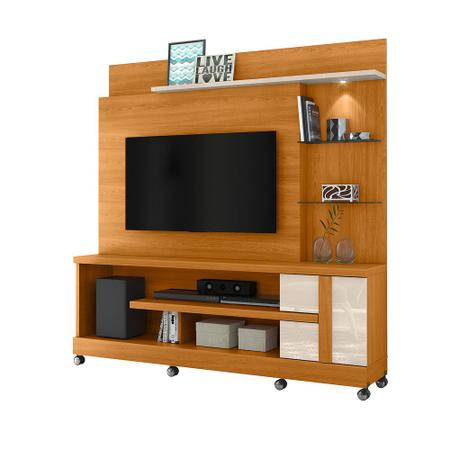 home theater alan com rodízios - cinamomo/ off white 941139 - madetec Imagem de home theater alan com rodízios - cinamomo/ off white 941139 - madetec