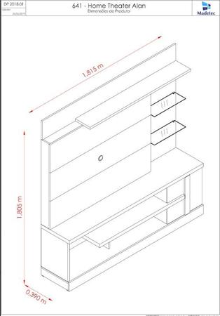 Imagem de  home theater alan com rodízios - cinamomo/  off white 941139 -  madetec