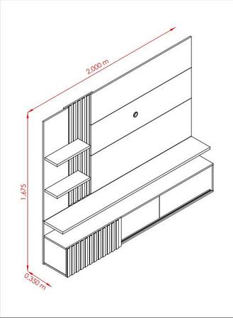 Imagem de Home Theater Atena para TV de até 65 polegadas - FENDI / NATURALE - Madetec