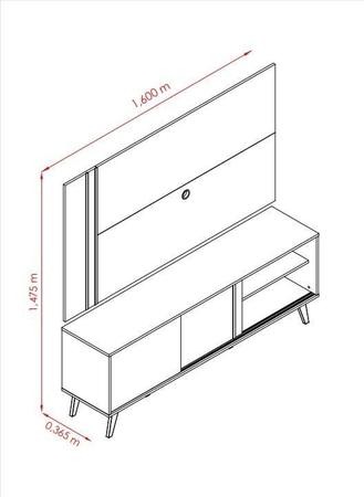 Imagem de Home Theater Cronos para TV de até 65 polegadas - Calacata / Off White - Madetec