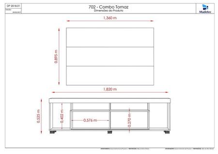 Imagem de Home Theater Tomaz para TV de até 65 polegadas - CALACATA / OFF WHITE - Madetec