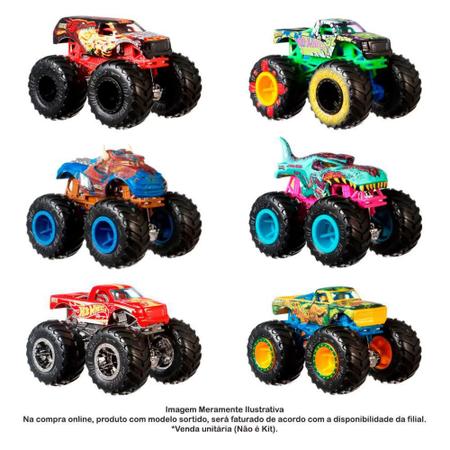 Hot Wheels Carrinho 1/64 Monster Truck Surpresa Mattel FYJ44 com o