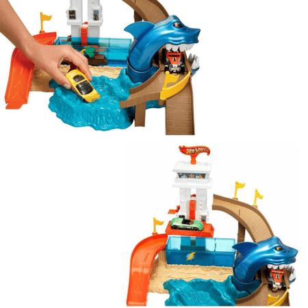 Pista Hot Wheels Color Change Ataque Tubarão - Mattel - Pistas de