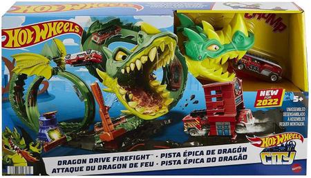 Hot Wheels City Pista Epica Ataque Do Dragao Mattel Hdp03 Cor