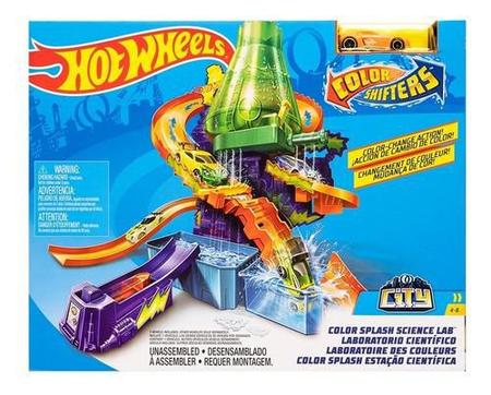 Pista Hot Wheels com Estação Cientifica Mattel/Hot Wheels Shifters Color  Splash Science Lab 