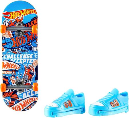 Hot Wheels Mini Skate de Dedo com Tênis Sortido Mattel HGT46