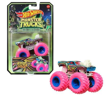 Hot Wheels Monster Trucks Rosa Brilha no Escuro - Mattel