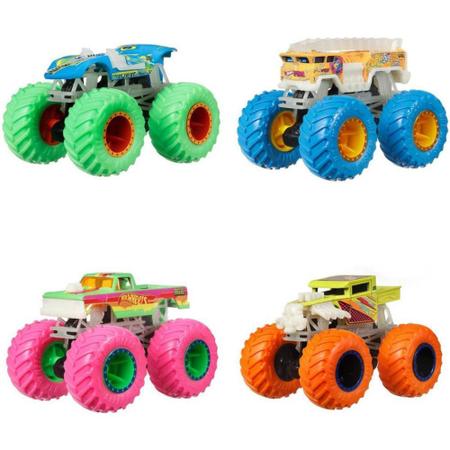 Hot Wheels Monster Trucks Rosa Brilha no Escuro - Mattel