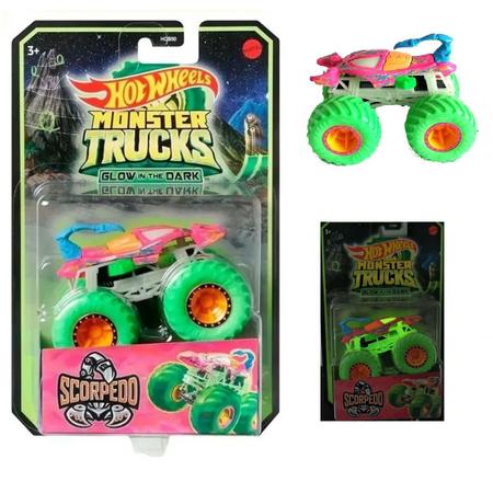 Veículo Monster Trucks Brilha no Escuro Surpresa Mattel - Fátima Criança