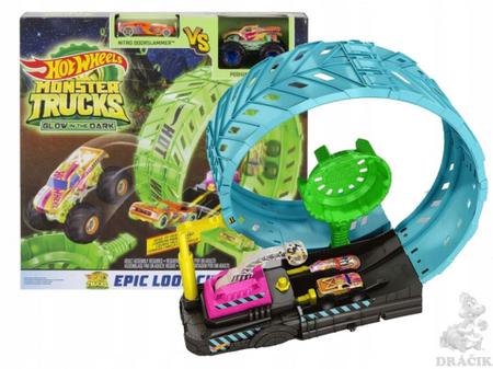 Hot Wheels Monster Trucks Glow-In-The Dark Epic Loop Challenge Playset 