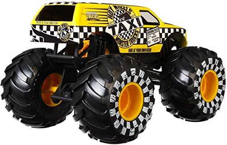 Imagem de Hot Wheels Monster Trucks Taxi, 1:24 Escala para crianças de 3, 4, 5, 6, 7, e 8 anos de idade Grandes Caminhões de Brinquedo grande