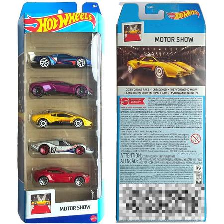 Carrinho Hot Wheels Pack Com 5 Original Mattel Motor Show