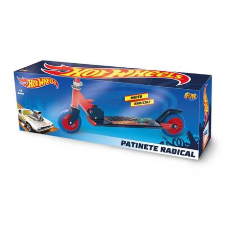 Imagem de Hot Wheels Patinete Infantil Radical 2 Rodas Azul e Vermelho F00550 - Fun