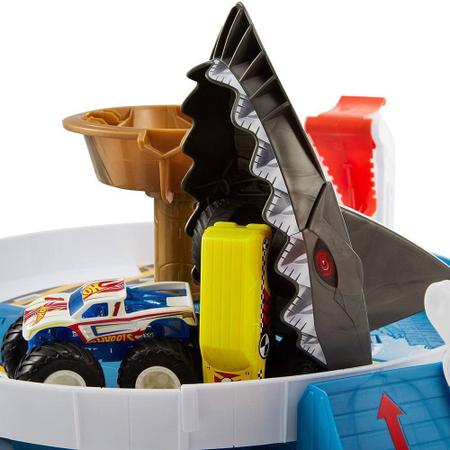 Pista Hot Wheels Monster Trucks Batalha Do Tubarão Mecha - Mattel