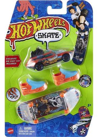 Hot Wheels - Skate de Dedo Com Tênis e Carro Básico