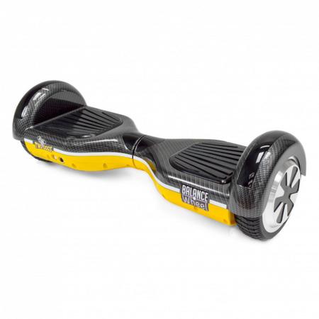 Hoverboard Balance Wheel Skate Eletrico Bivolt Amarelo e Carbono