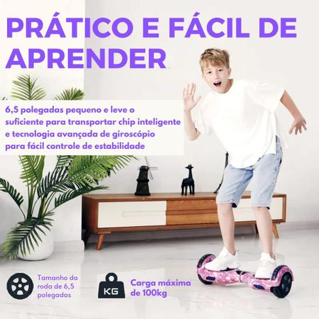 Imagem de Hoverboard Skate Elétrico 2024 nova geração led Infantil, 6.5" Led Bluetooth Bateria De Grande Capacidade Motor Brushless