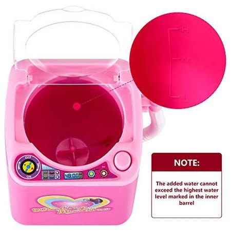 Imagem de Hsei Mini Maquiagem Pincel Limpador Dispositivo Plástico Elétrico Máquina de Lavar Automática Esponja Brinquedo de Limpeza para Meninas Senhoras