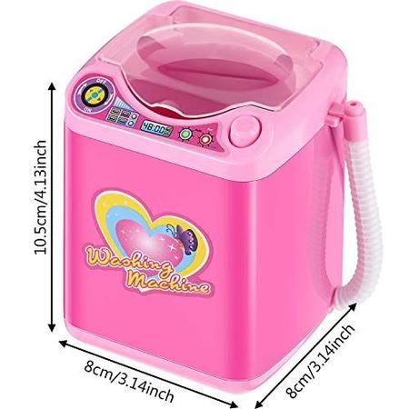 Imagem de Hsei Mini Maquiagem Pincel Limpador Dispositivo Plástico Elétrico Máquina de Lavar Automática Esponja Brinquedo de Limpeza para Meninas Senhoras