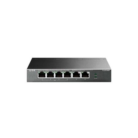 Imagem de Hub Switch Roteador Tp Link Tl Sf1006P 6 Portas Gigabit 4Poe 100Mbps Cinza