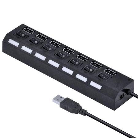 Imagem de Hub Usb 2.0 7 Portas Alta Velocidade Pendrive Mouse Teclado