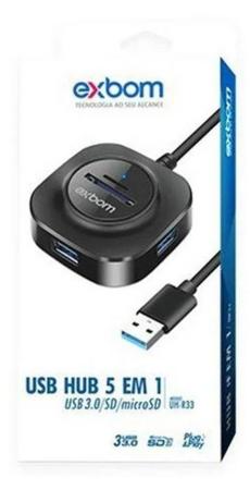 Imagem de Hub Usb 3.0 Extensor 5 Em 1 Leitor Cartão Micro Sd Uh-r33