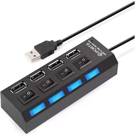 Imagem de HUB USB 4 Portas 2.0 Adaptador e Expansor Pen Drive Tv Mouse Teclado - H-M@ST0N