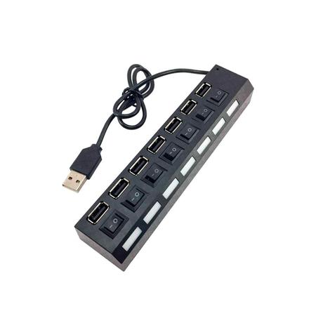 Hub Usb 7 Portas C/ Chave Seletora 2.0 High Speed Original - LAURUS Imagem de Hub Usb 7 Portas C/ Chave Seletora 2.0 High Speed Original