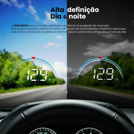 cabeça para carro, visor universal head-up, velocímetro digital GPS, alarme  sobre velocida, aviso direção cansado, projeto para-brisa para a maioria  dos veículos Suenos : : Eletrônicos