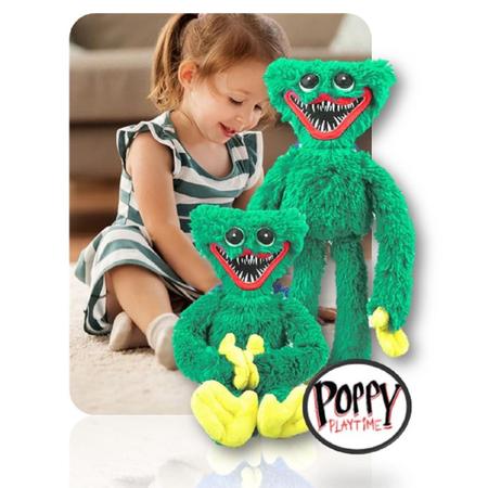 Huggy Wuggy 50cm Verde Grande Pelucia Game Jogo Poppy PlayTime