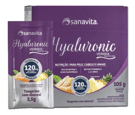 Imagem de Hyaluronic + Verisol Sanavita Tangerina Abacaxi 30 Saches