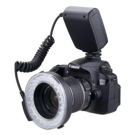 Imagem de Iluminador Circular de 48 Leds para Câmeras Canon, Nikon, Panasonic e Olympus