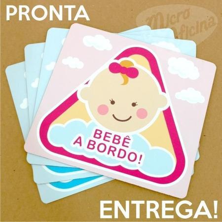 Imagem de Ímã De Carro - Bebê A Bordo - Aplique E Retire - Modelo Rosa
