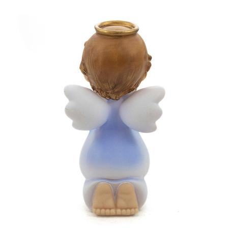 Imagem Anjo Da Guarda Rezando ul Importado Resina 16 Cm - Amém Decoração Religiosa Imagem de Imagem Anjo Da Guarda Rezando ul Importado Resina 16 Cm