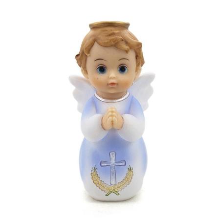 Imagem Anjo Da Guarda Rezando ul Importado Resina 16 Cm - Amém Decoração Religiosa Imagem de Imagem Anjo Da Guarda Rezando ul Importado Resina 16 Cm