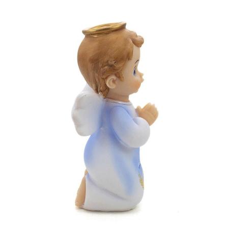 Imagem Anjo Da Guarda Rezando ul Importado Resina 16 Cm - Amém Decoração Religiosa Imagem de Imagem Anjo Da Guarda Rezando ul Importado Resina 16 Cm