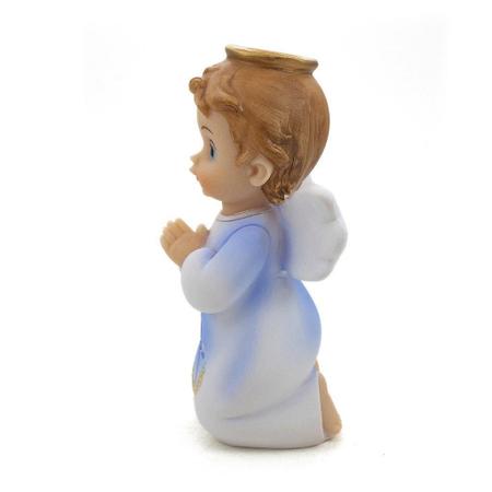 Imagem Anjo Da Guarda Rezando ul Importado Resina 16 Cm - Amém Decoração Religiosa Imagem de Imagem Anjo Da Guarda Rezando ul Importado Resina 16 Cm