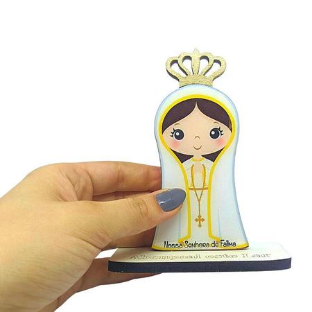 Imagem de Imagem De Nossa Senhora Fatima Mdf Resina Lembrança 13cm