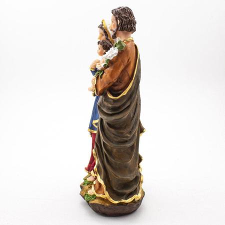 Imagem de Imagem Sagrada Família Flores Resina 21 cm