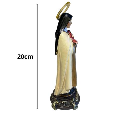 Imagem de Imagem santa terezinha menino jesus resina 20cm com aureola