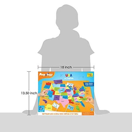Imagem de Imagimake: Mapologia EUA com Capitais- Aprenda Estados dos EUA Junto com suas capitais e fatos divertidos- Quebra-cabeça fun jigsaw- brinquedo educacional para crianças acima de 5 anos