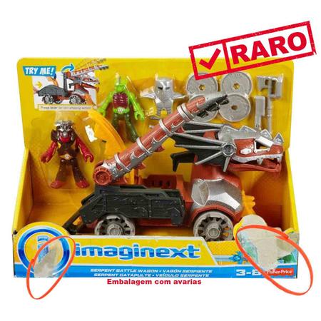 Imagem de Imaginext Raro Veículo Medieval Serpente com 2 Bonecos e Acessórios - Mattel BFR69