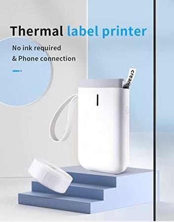 Imagem de Impressora de etiqueta NIIMBOT, fabricante de etiquetas inteligentes D11 com máquina de impressora de etiqueta térmica Bluetooth (1 papel de rolo, impressora de etiqueta D11)