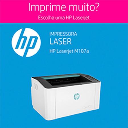 Imagem de Impressora HP LaserJet 107a, Laser, Mono, 110V, Branco - 4ZB77A