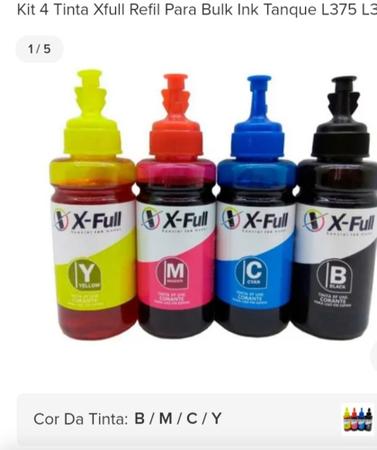 Imagem de Impressora kit 4 tinta universal x-full recarga fácil 
