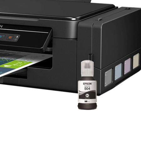 Imagem de Impressora Multifuncional Epson Ecotank L396 Color Wifi com Garrafa de Tinta T504 Ciano