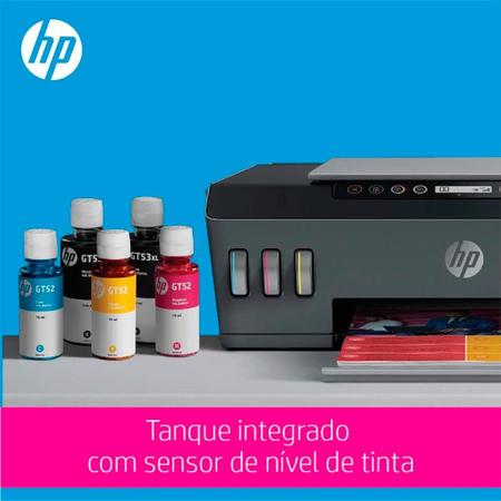 Imagem de Impressora Multifuncional tanque de tinta Smart Tank 517 1TJ10A, Color, Wi-fi, Conexão USB, Bivolt + Garrafa de tinta original Preto HP