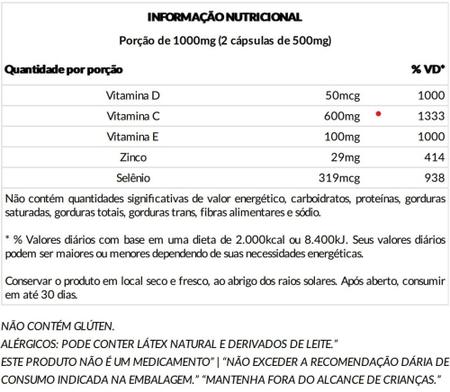 Imagem de Imuno Dna 60 Cápsuas - Vitaminas C + D + E + Zinco + Selênio