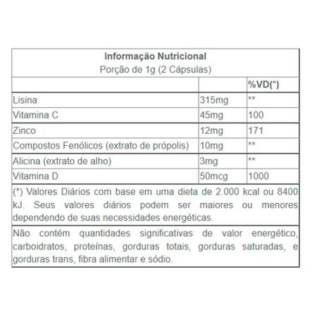 Imagem de Imunoforce Plus - Lisina + Própolis + Alho + Vitamina C + D + Zinco 60 cáps